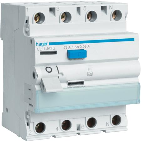 HAGER ALS 4P 63 A 30MA TYPE HI CDH463G