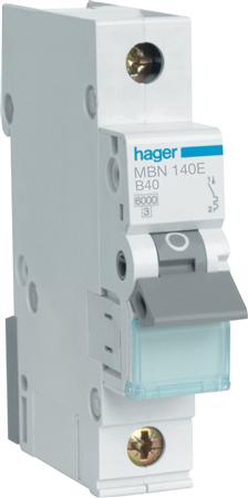 Hager Installatieautomaat 1-polig 40 A B-karakteristiek 6 kA MBN140E