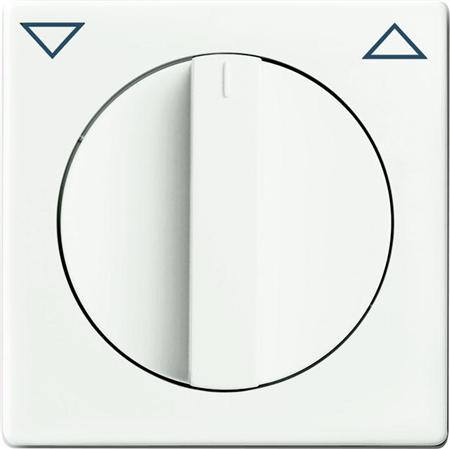 Busch-Jaeger mat witte centraalplaat + greep voor jaloezie draaischakelaar 1740-884