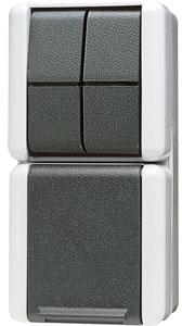 Jung combinatie stopcontact serie wissel WG800 met randaarde grijs 7035 875W