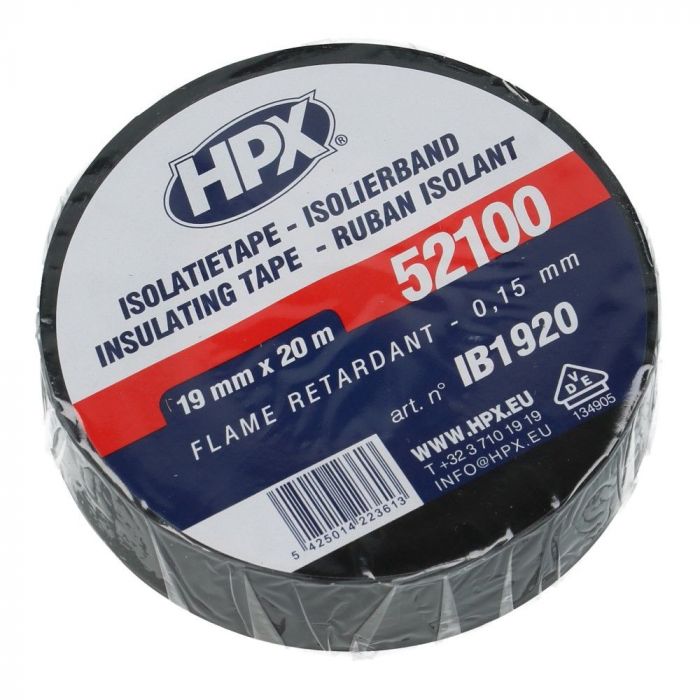 HPX isolatietape zwart 19mm x 20 meter