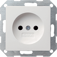 Gira stopcontact zonder randaarde zuiver wit glanzend systeem 55