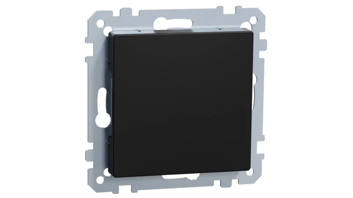 Merten mat zwarte blindplaat met draagframe MEG4075-0403