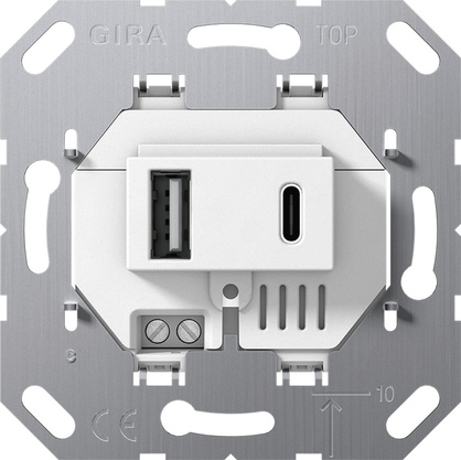 Gira USB-wandcontactdoos type A en type C