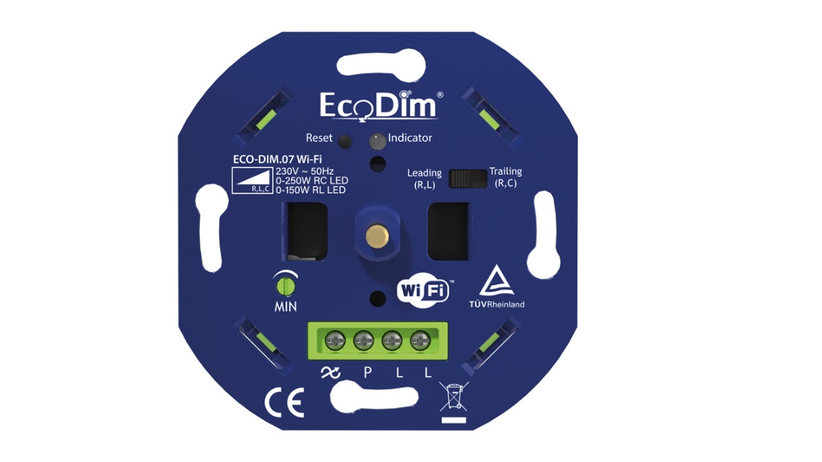 EcoDim WiFi led dimmer 0-250W fase aan- en fase afsnijding (RLC)