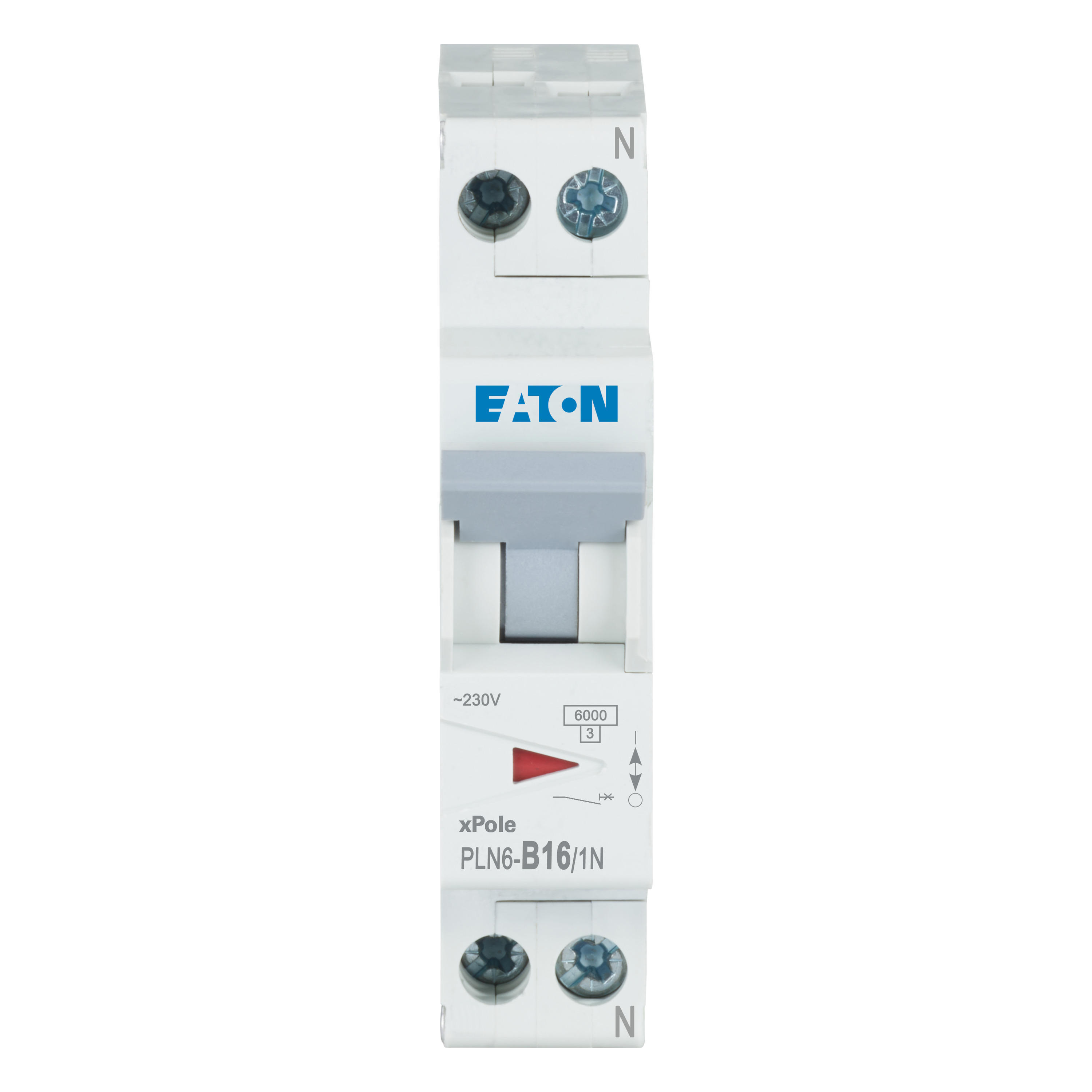 Eaton installatieautomaat 1-polig + nul 16A B-karakteristiek PLN6-B16/1N