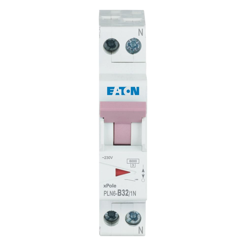 Eaton installatieautomaat 1-polig + nul 32A B-karakteristiek PLN6-B32/1N