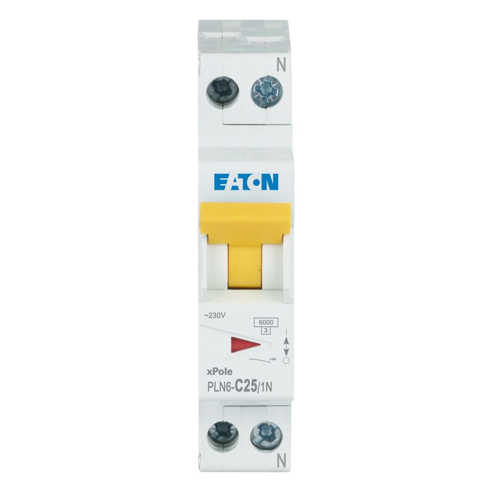 Eaton installatieautomaat 1-polig + nul 25A C-karakteristiek PLN6-C25/1N