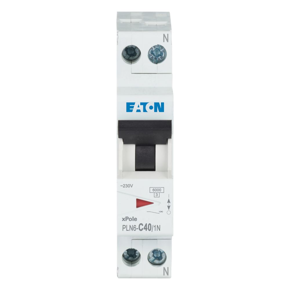 Eaton installatieautomaat 1-polig + nul 40A C-karakteristiek PLN6-C40/1N