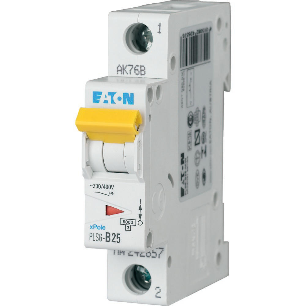 Eaton installatieautomaat 1-polig 25A C-karakteristiek PLS6-C25-MW