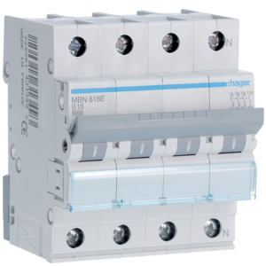 Hager krachtgroep 3-polig + nul 16 A B-karakteristiek 6 kA
