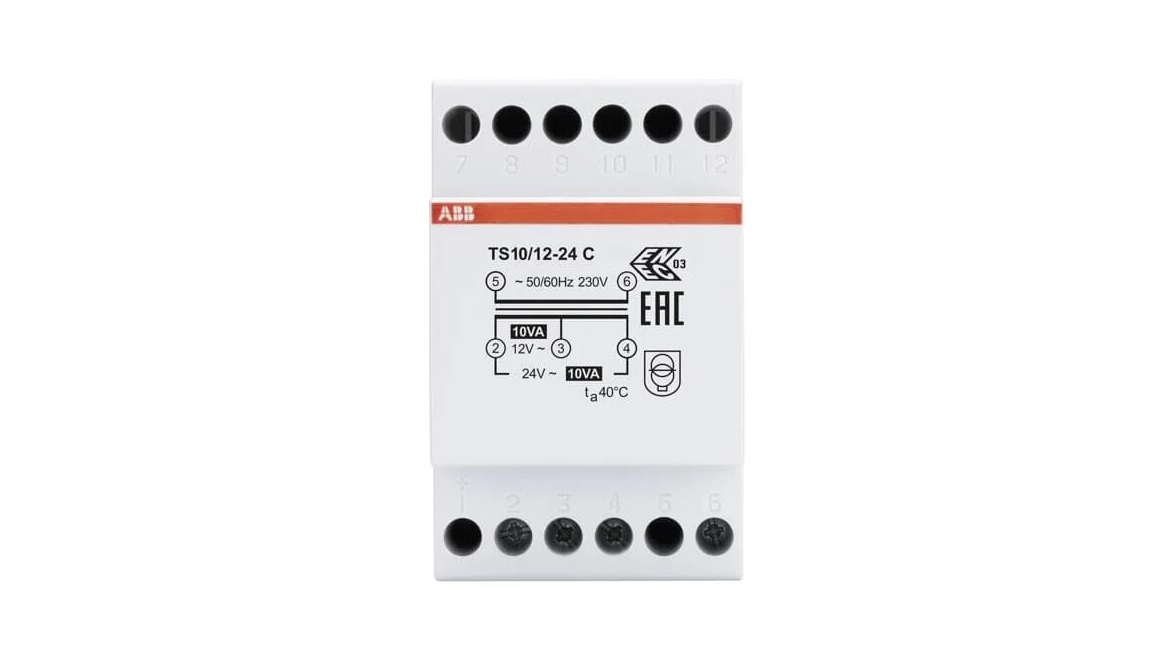 ABB veiligheidstrafo 12-24V 10 VA 3 modules TS10/12-24 C