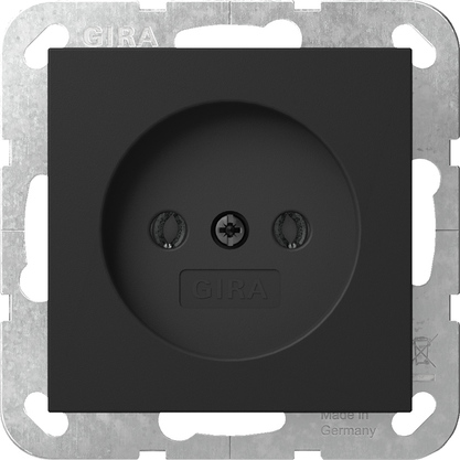 Gira mat zwart stopcontact zonder randaarde 4480005