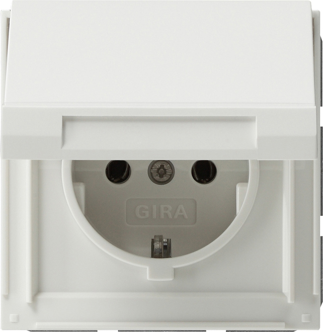 Gira TX44 wandcontactdoos met klepdeksel wit 045466