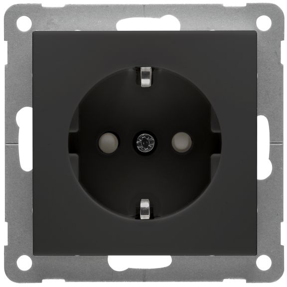 Peha Badora kindveilig stopcontact met randaarde mat zwart 00276822