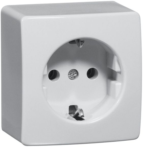Peha opbouw wandcontactdoos met randaarde Crème-wit 00480121