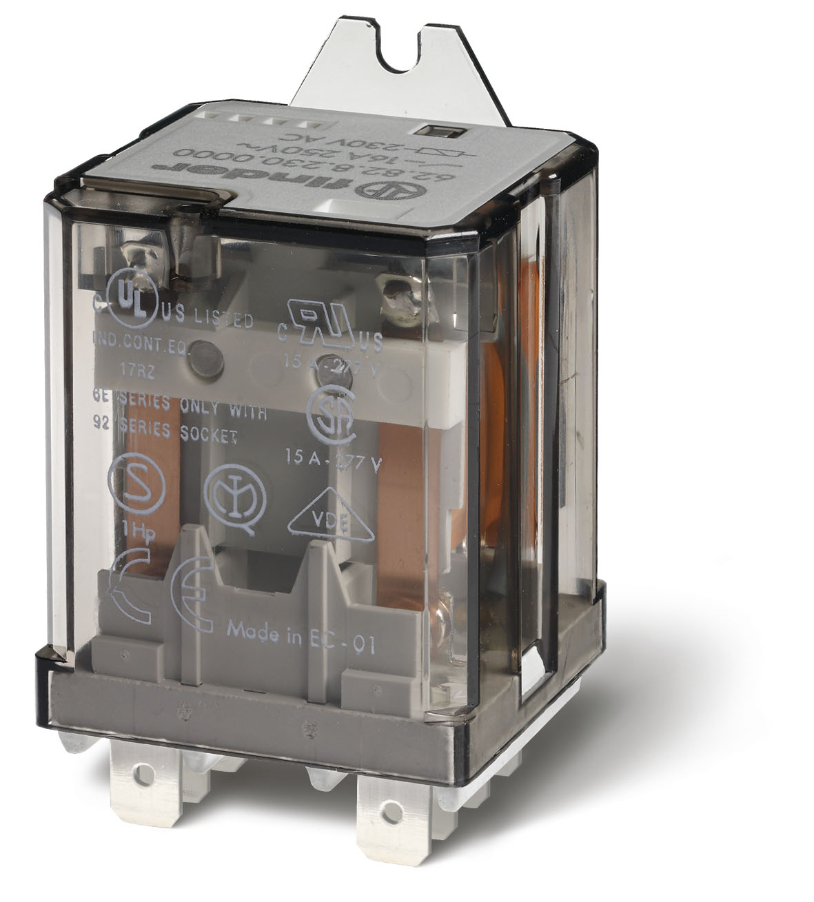 Finder relais 2 wisselcontacten 16A 12V DC 62.82.9.012.0000