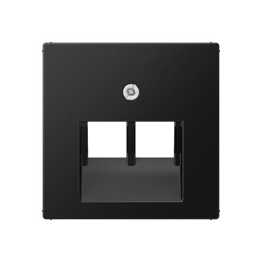 Jung A500 centraalplaat 2-voudig UAE internet contactdoos grafiet zwart A569-2BFPLUASWM