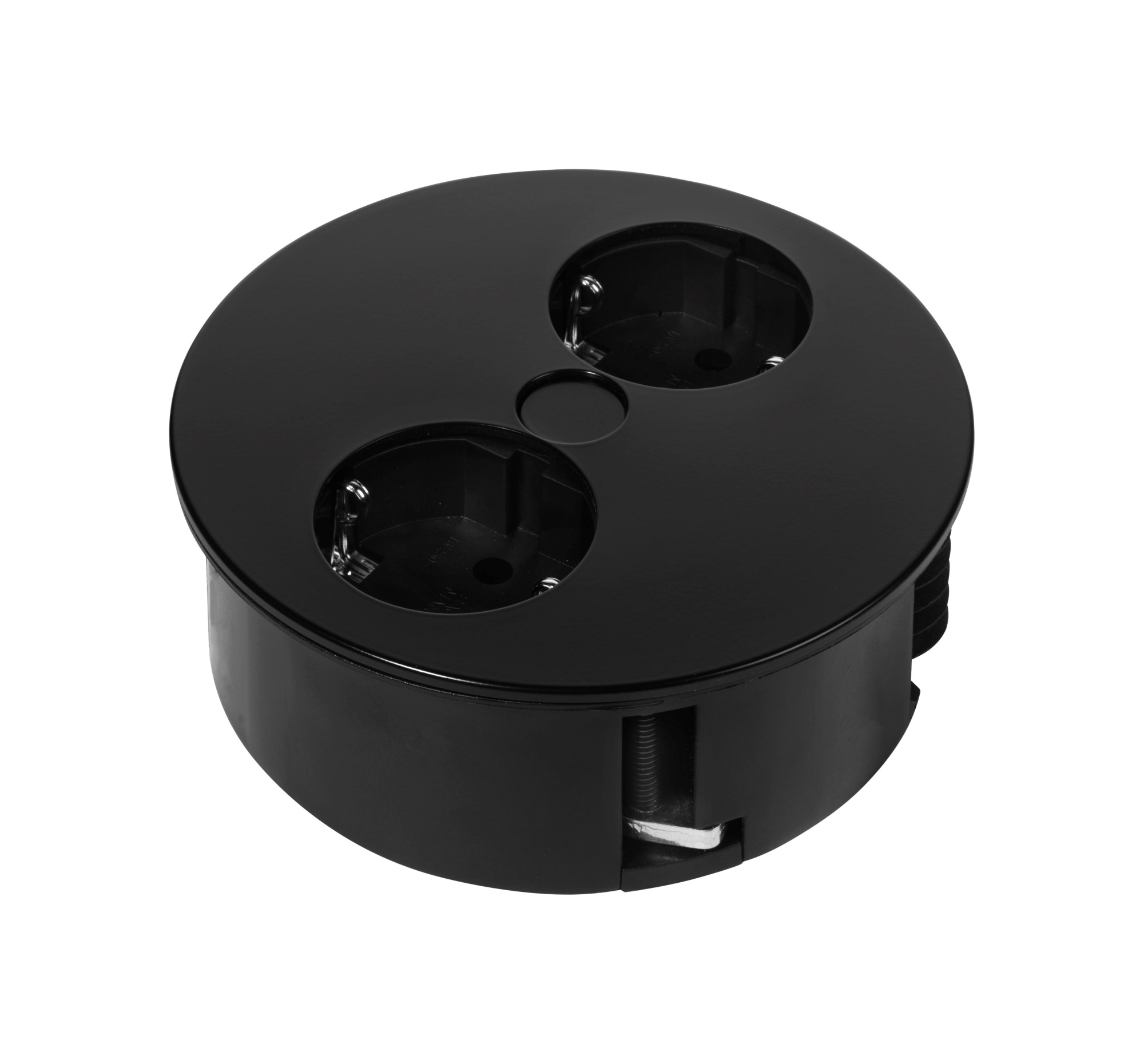 Bachmann Twist zwart  2x 230V wcd met randaarde en 2 meter snoer 931.150