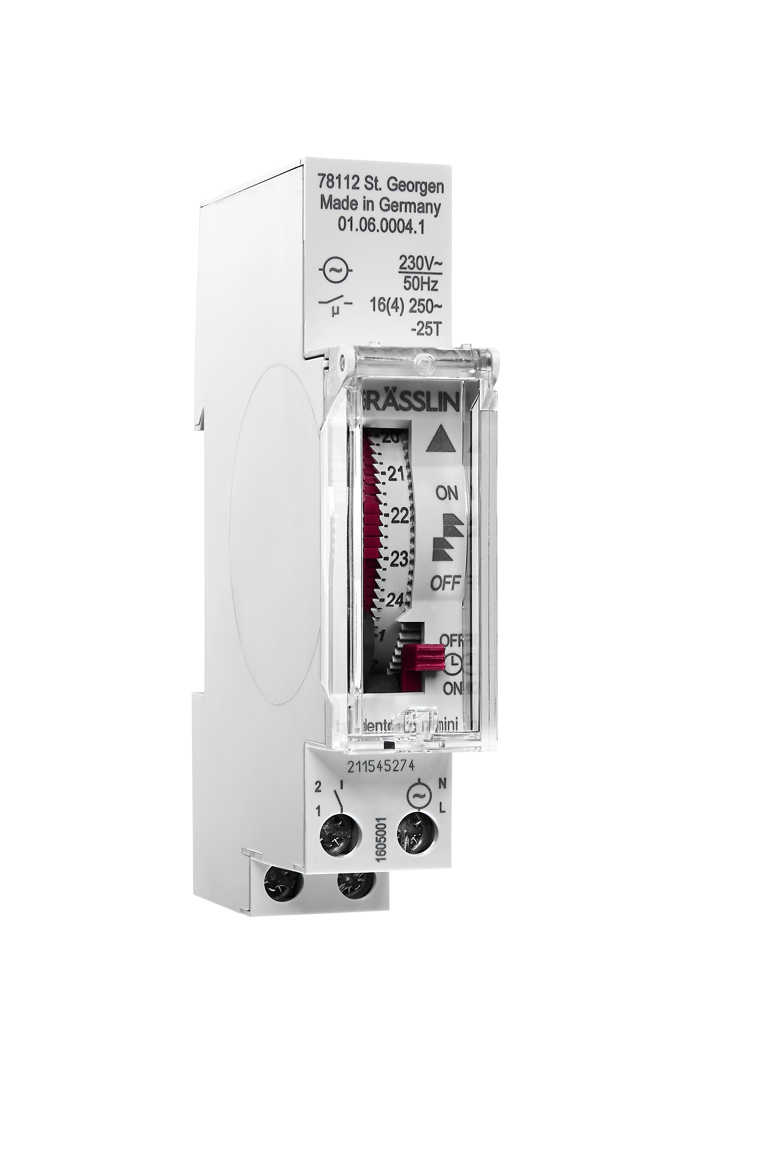 Grasslin Talento 111 mini schakelklok analoog 1 module G01.06.0004.1