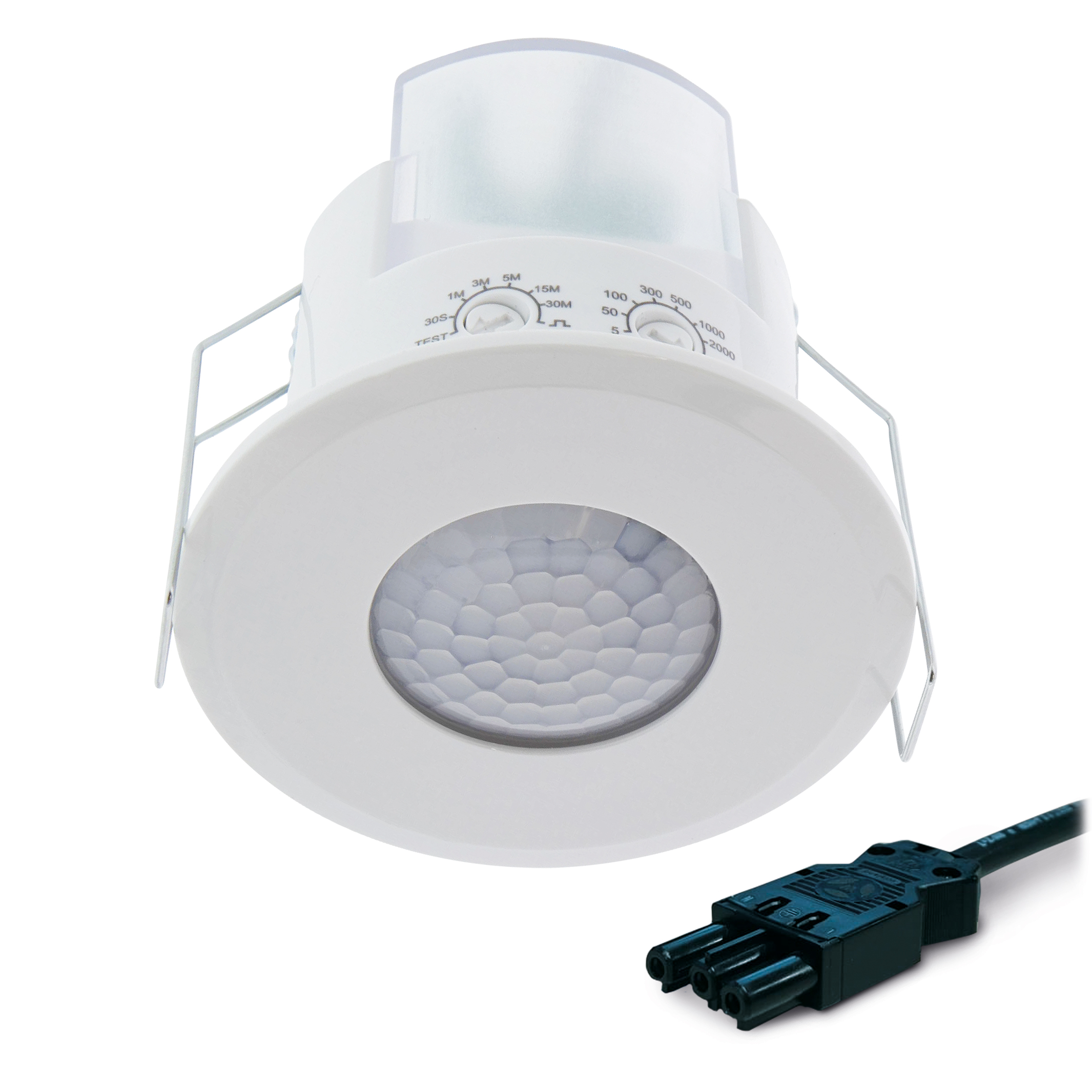 Klemko plafond aanwezigheiddetector PIR wit met Wieland stekker 870935