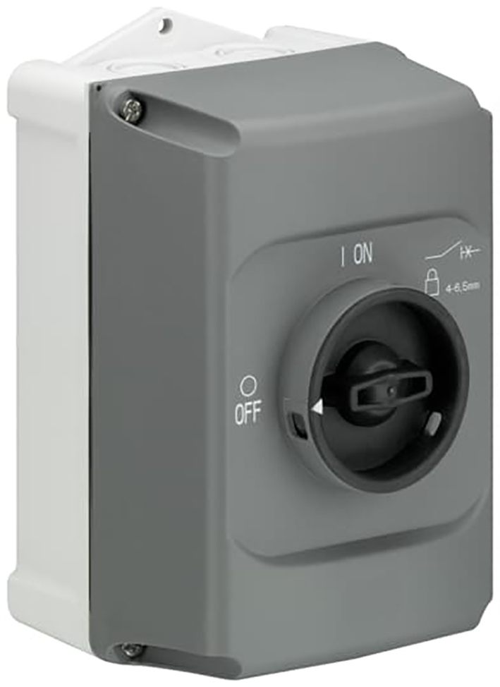 ABB IP65 motorbeveiligingsschakelaarkast leeg draaiknop zwart/grijs MS 1XX-IB 132 G