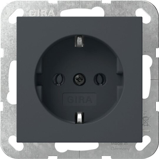 Gira wandcontactdoos randaarde antraciet systeem 55 446628