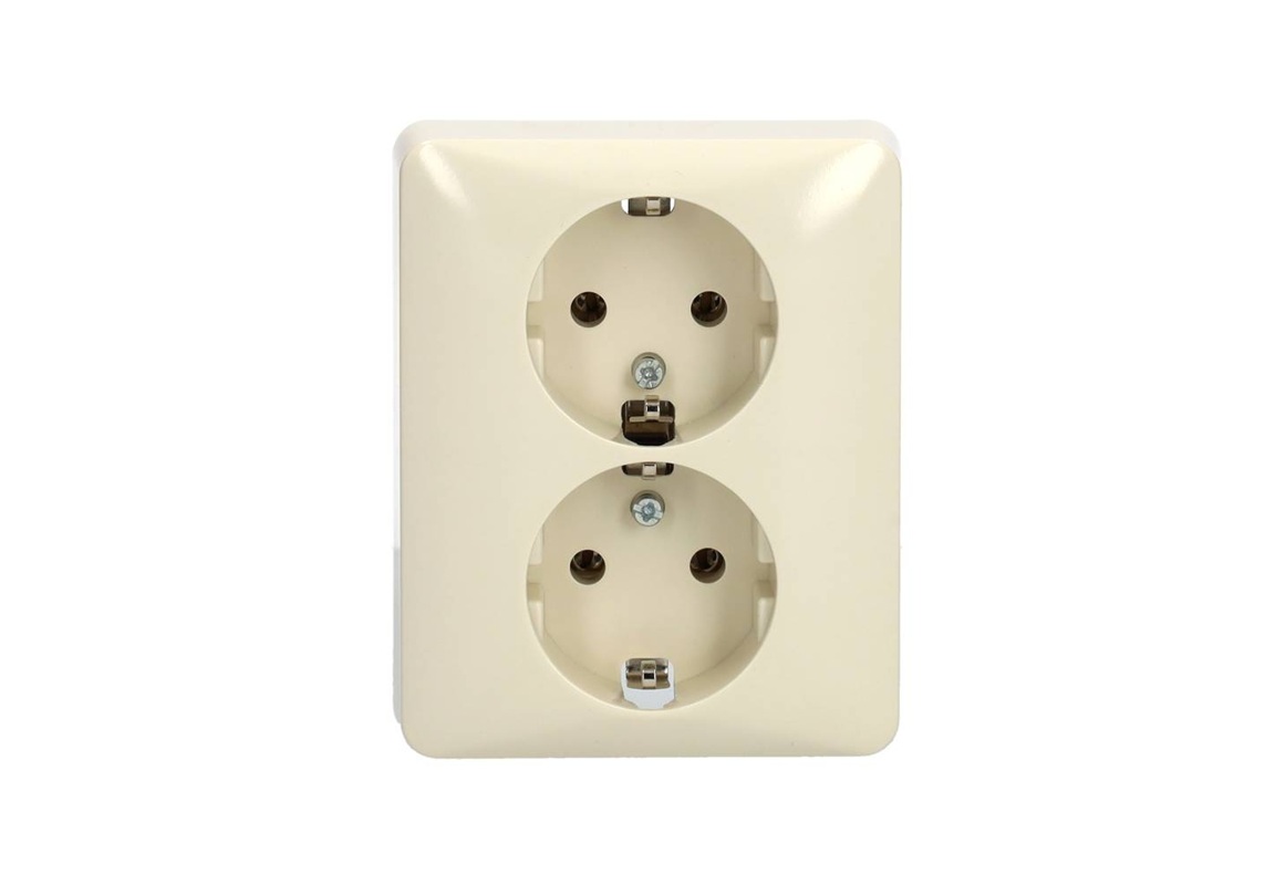 Peha dubbel stopcontact inbouw creme 80.6512 W