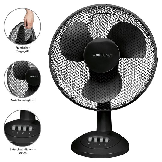 Clatronic tafelventilator 30cm zwart 263925