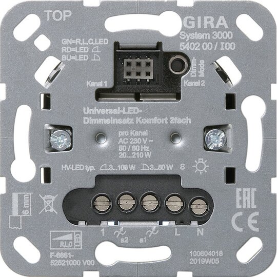 Gira systeem 3000 2-voudige universele led comfort dimmer 540200