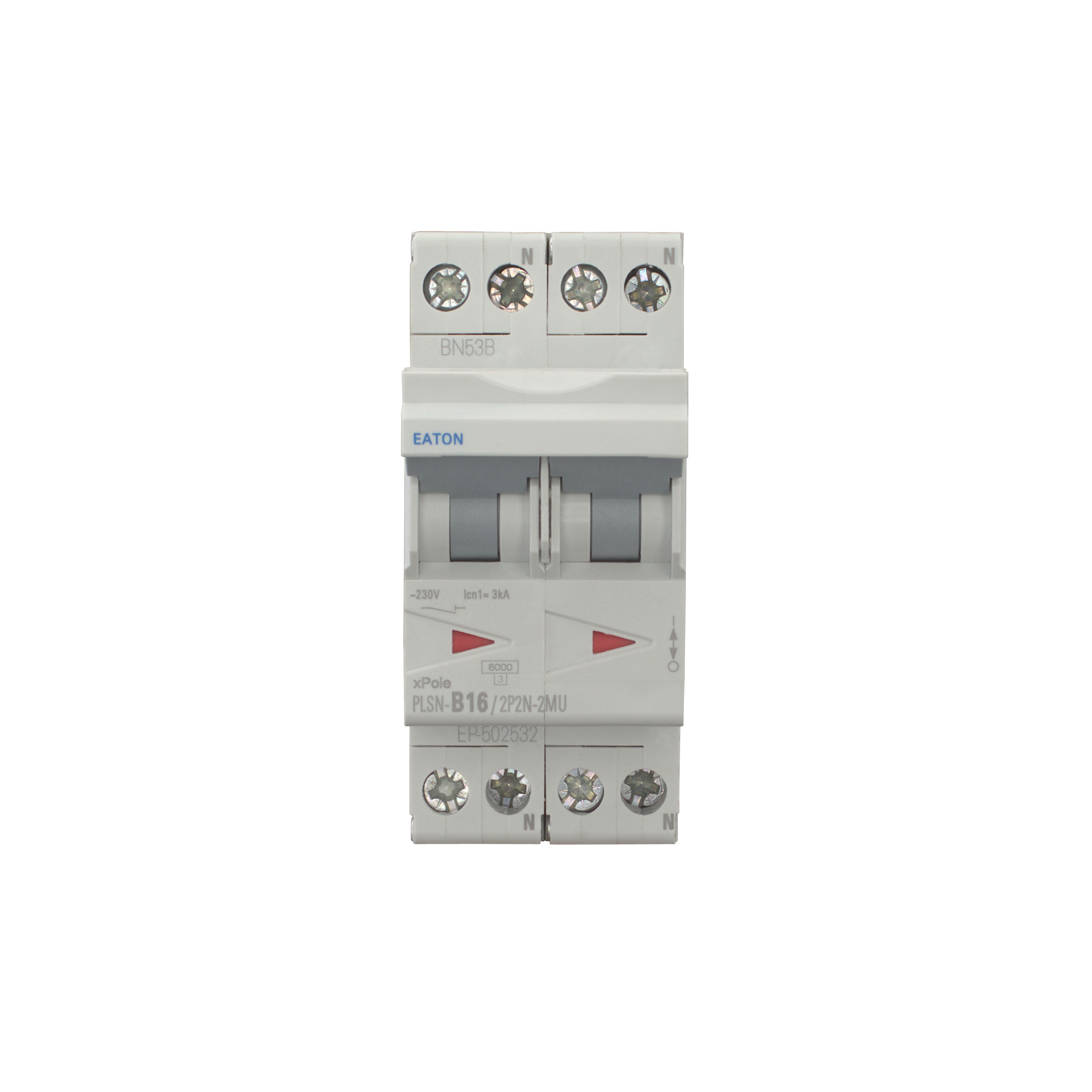 Eaton fornuisgroep 16A B-karakteristiek 2 polig+2 nul PLSN-B16/2P2N-2MU