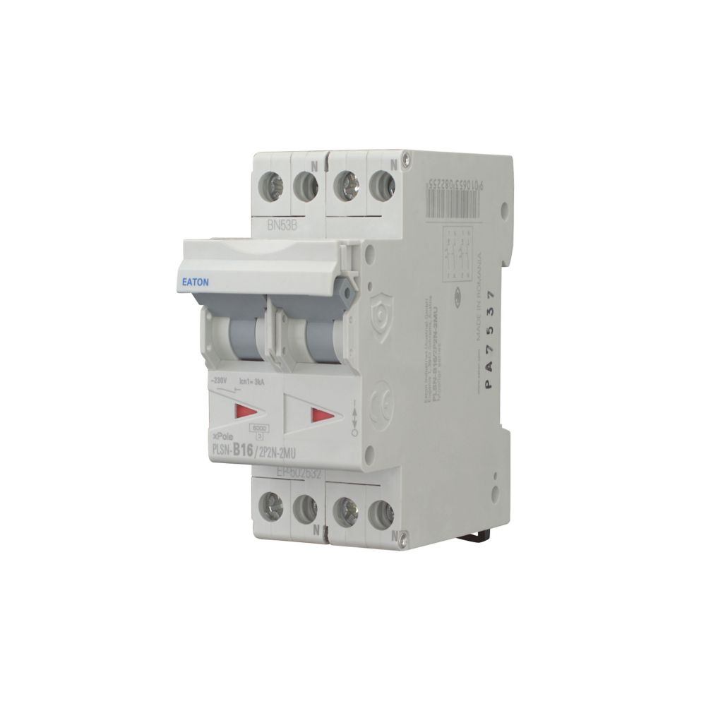 Eaton fornuisgroep 16A B-karakteristiek 2 polig+2 nul PLSN-B16/2P2N-2MU