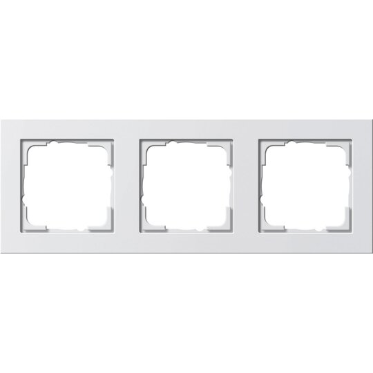Gira E2 afdekraam 3-voudig zuiver wit mat 021322