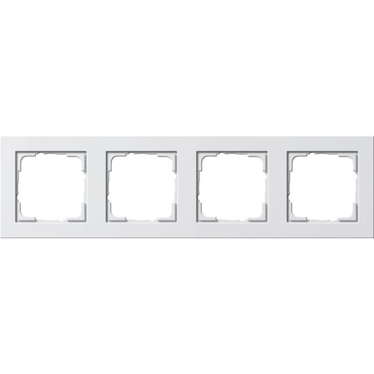 Gira E2 afdekraam 4-voudig zuiver wit mat 021422
