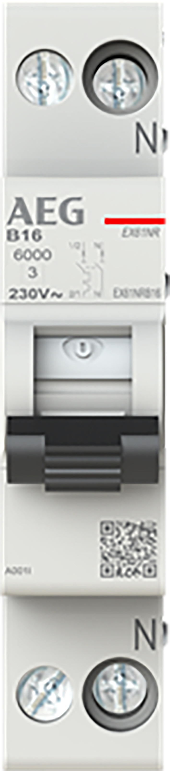AEG installatieautomaat 16A 1-polig + nul B-karakteristiek EX61NRB16 AEG installatieautomaat 16A 1-polig + nul B-karakteristiek EX61NRB16