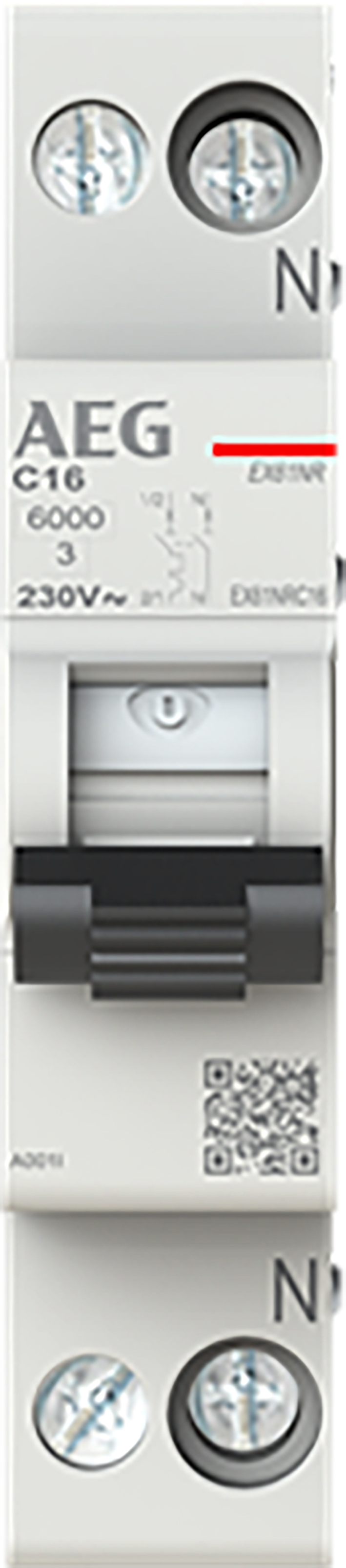 AEG installatieautomaat 16A 1-polig + nul C-karakteristiek EX61NRC16 AEG installatieautomaat 16A 1-polig + nul C-karakteristiek EX61NRC16