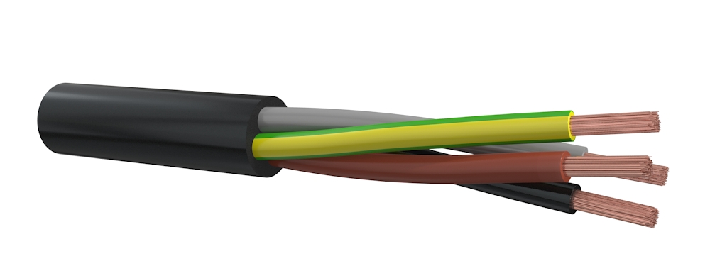 VMvL Vinyl aansluitsnoer H05VV-F 2X2,5 mm Eca - Zwart 100