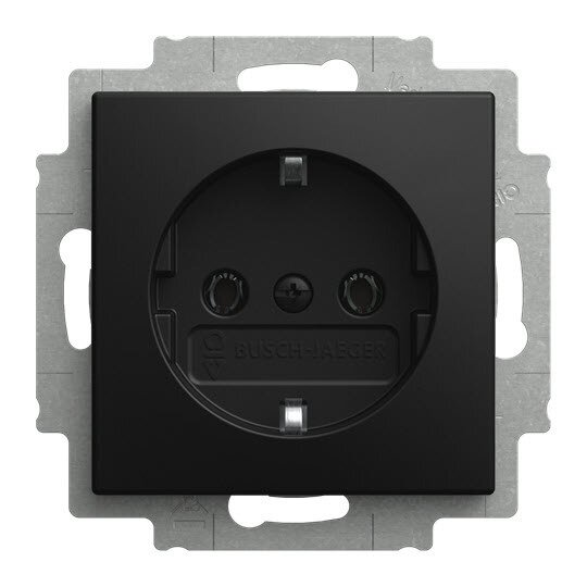 Busch-Jaeger Balance SI mat zwart inbouw stopcontact met randaarde 20 EUCR-915