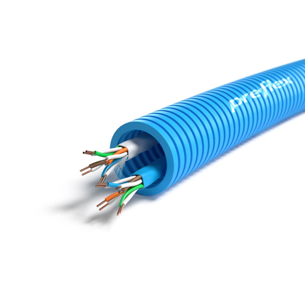 Preflex flexibele buis 20mm met 2x UTP cat6 rol 100 meter