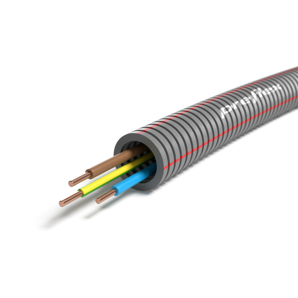 Preflex flexibele buis 16mm met vd draad 3x2,5 rol 100 meter 1234000361