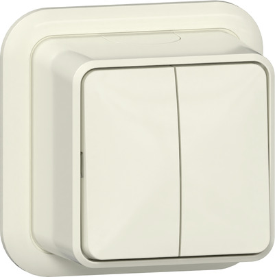 Gira opbouw serieschakelaar creme met montageplaat 310510