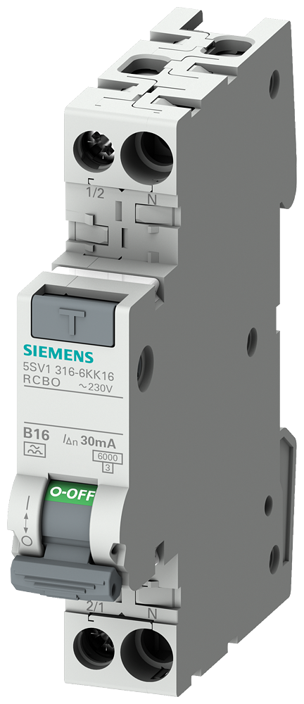 Siemens aardlekautomaat B16 1P+N 30mA Type A